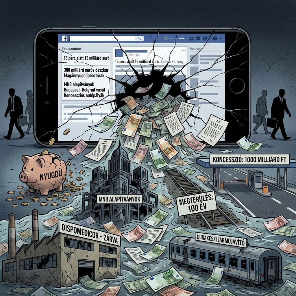 **15 perc alatt 15 milliárd Euró magyar állami kár jön velünk szembe a Facebookon…
